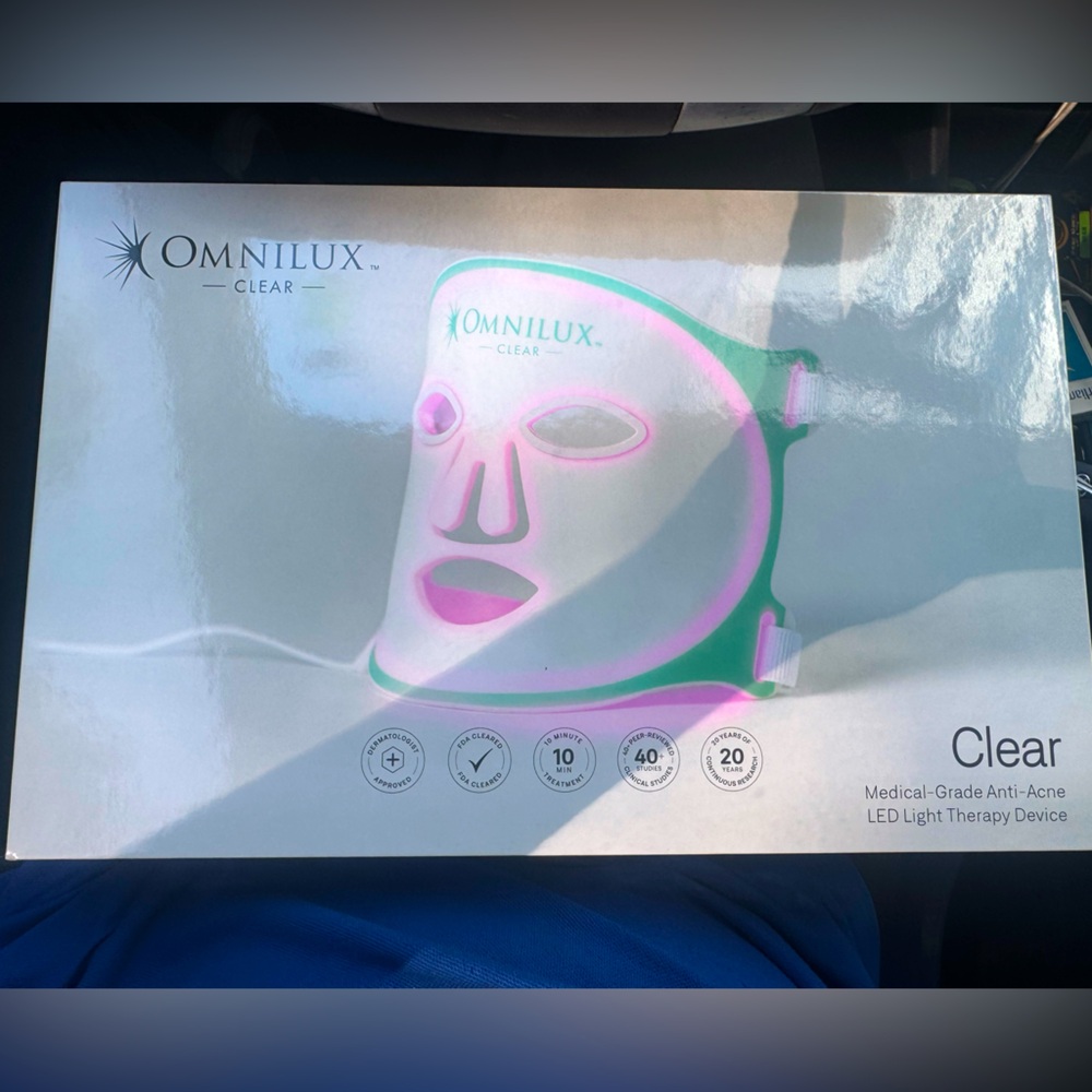Clear LED Light Therapy Device - White and Pink